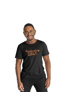 Installing Power 100%, Round Neck Gym Tshirt (White Tshirt) - Clothes for Gym Lovers - Suitable for Gym Going Person - Foremost Gifting Material for Your Friends and Close Ones