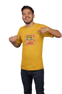 Its Time To Lift, Round Neck Gym Tshirt (Yellow Tshirt) - Clothes for Gym Lovers - Suitable for Gym Going Person - Foremost Gifting Material for Your Friends and Close Ones