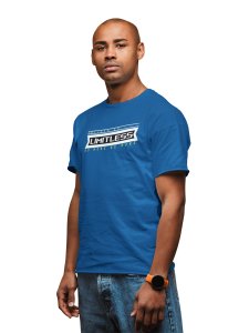Ability Is Limitless, Do More, Be More, (BG Blue and Yellow), Round Neck Gym Tshirt (Blue Tshirt) - Clothes for Gym Lovers - Suitable for Gym Going Person - Foremost Gifting Material for Your Friends and Close Ones