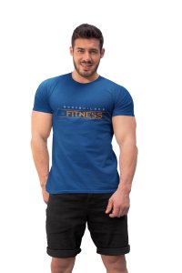 Bodybuilder, Fitness, (BG Blue and Yellow), Round Neck Gym Tshirt (Blue Tshirt) - Clothes for Gym Lovers - Suitable for Gym Going Person - Foremost Gifting Material for Your Friends and Close Ones