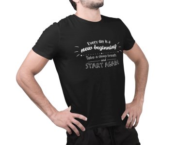 Deep breath -round crew neck cotton tshirts for men