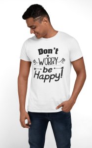 Don't worry be happy - White - printed T-shirts - Men's stylish clothing - Cool tees for boys