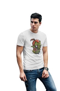 Scary tees printed white T-shirts - Men's stylish clothing - Cool tees for boys