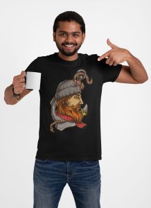 Men (side look) -round crew neck cotton tshirts for men