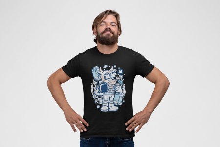 Astronaut baby cow -round crew neck cotton tshirts for men
