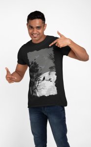 Birds on tree Graphic printed T-shirts - Men's stylish clothing - Cool tees for boys