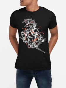 Warrior Graphic Black printed T-shirts - Men's stylish clothing - Cool tees for boys
