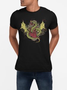 Dragon -colourfull - Black - printed T-shirts - Men's stylish clothing - Cool tees for boys