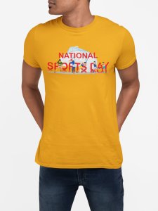 National Sports day - Yellow - Printed - Sports cool Men's T-shirt