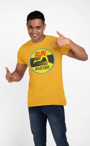 Run Faster - Yellow - Yellow - Printed - Sports cool Men's T-shirt