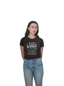 Going to be Mommy-printed family themed cotton blended half-sleeve t-shirts made for women (black)