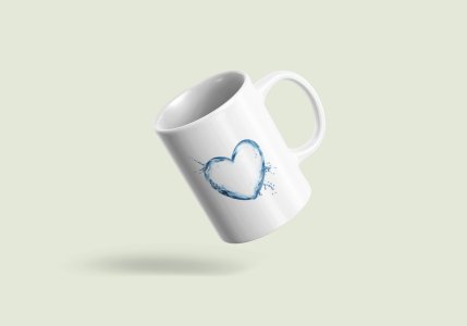 Heart Water Bubble - valentine themed printed ceramic white coffee and tea mugs/ cups