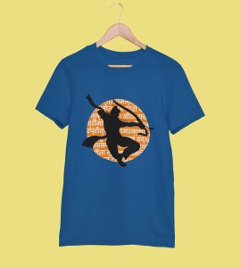Lord Ram (black shadow) printed unisex adults round neck cotton half-sleeve blue tshirt specially for Navratri festival/ Durga puja