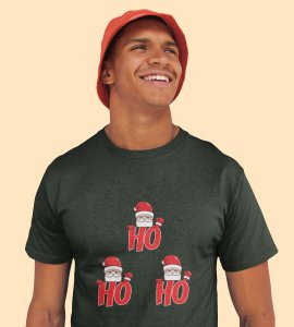 Santas Classic Laugh Printed T-shirt ,(Green) Christmas Edition Printed T-shirt |Best Gift For Friends Family Boys Girls