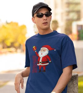 Funniest Santa : Funniest Printed T-shirt (Blue) Perfect Gift For Kids