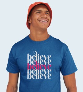 Believe In Yourself: Cute Printed T-shirt (Blue) Perfect Gifts For Boys girls
