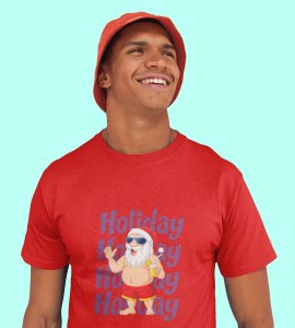 Santa On Vaction T-shirt: Exclusive Gift For Boys Girls(Red) Cool Santa T-shirt, A Perfect Gift For Secret Santa