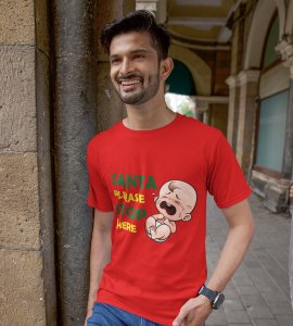Baby Tears Over Santa(Red) Elegantly Printed T-shirt, Best Gift For Boys Girls