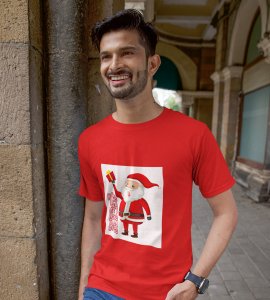 Funniest Santa : Funniest Printed T-shirt (Red) Perfect Gift For Kids