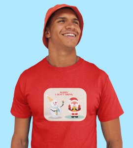 Sober Santa: Funniest Printed T-shirt (Red) Best Gift For Boys Girls