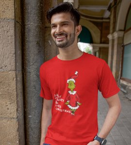 Christmas With Alien's : Best Printed T-shirt (Red) Perfect Gift For Secret Santa