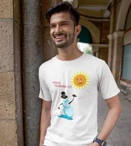 Angry Snowman : Unique Printed T-shirt (White) Best Gift For Boys Girls