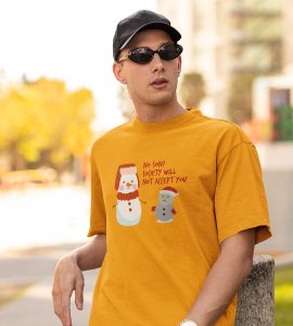 Society Against Santa : Funniest Printed T-shirt (Yellow) Best Gift For Secret Santa