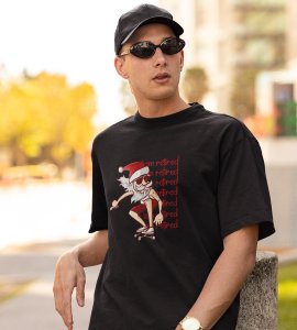 Savage Santa: Cool Printed T-shirt (Black) Perfect Gift For Secret Santa