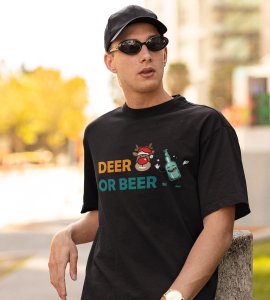 Deer Or Beer: Beautifully Crafted T-shirts(Black) Best Gift for Boys Girls