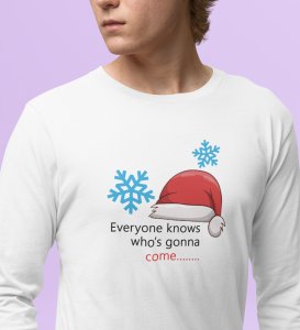 Santa's Arrival: Most Uniquely DesignedFull Sleeve T-shirt White Best Gift For Boys Girls