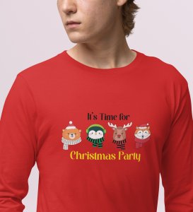 Believe In Yourself: Motivational DesignerFull Sleeve T-shirt Red Unique Gift For Secret Santa