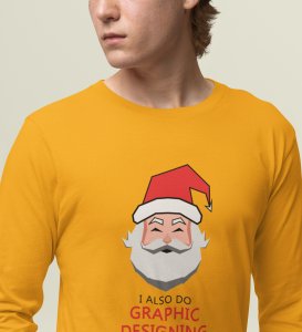 Graphic's Lover Santa: Best DesignedFull Sleeve T-shirt Yellow Perfect Gift For Secret Santa