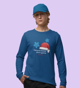 Santa's Arrival: Most Uniquely DesignedFull Sleeve T-shirt Blue Best Gift For Boys Girls