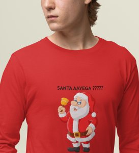 Graphic's Lover Santa: Best DesignedFull Sleeve T-shirt Red Perfect Gift For Secret Santa