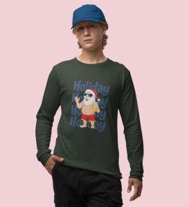Santa On VactionFull Sleeve T-shirt: Exclusive Gift For Boys GirlsGreen Cool SantaFull Sleeve T-shirt, A Perfect Gift For Secret Santa