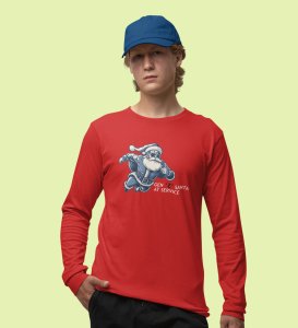 Stuck Santa In Chimney: Funniest DesignedFull Sleeve T-shirt: Cute Gift For Secret Santa