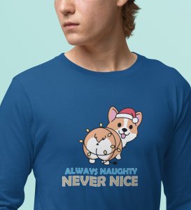 Notorious Corgi: Funny Doggie DesignedFull Sleeve T-shirts Blue Best Gift For Boys Girls