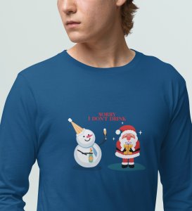 Snowman Chatters: Funny DesignedFull Sleeve T-shirt Blue Best Gift For Boys Girls