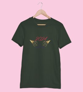 It's A New YearGreen Graphic Printed T-shirt For Mens Boys