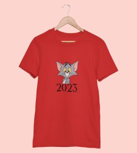 2023 Go Now Red Graphics Printed T-shirt For Mens On New Year Theme Best Gift For New Year