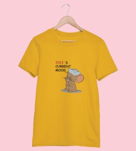 Bad Year Ending Yellow New Year Printed T-shirt For Mens