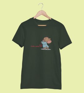 Come Faster 2024 Green Printed T-shirt For Mens On New Year Theme