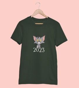 2023 Go Now Green Graphics Printed T-shirt For Mens On New Year Theme Best Gift For New Year