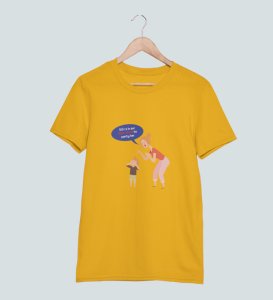 Go Enjoy Your Party YellowPrinted T-shirt For Mens On New Year Theme