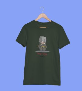New Year New Duty Green Printed T-shirt For Mens On New Year Theme Best Gift For New Year
