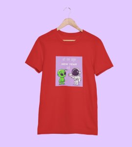 Next Year New Me Red Men Printed T-shirt For Mens Boys