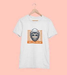 Monkey's New Year White New Year Printed T-shirt For Mens