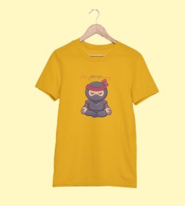 Keep Calm Yellow New Year Printed T-shirt For Mens
