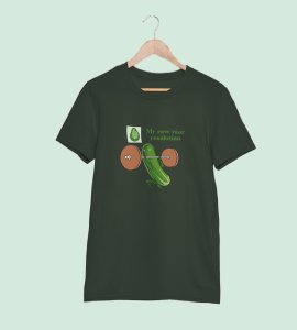 New Year New Villans Green Men Printed T-shirt For Mens Boys