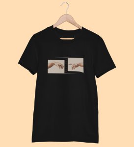 Trapped Into A Soul Designed black T-shirt by  Cotton